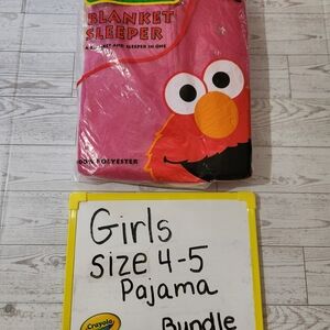 Vtg Crayola Pink Elmo Kids Pajamas